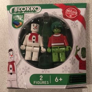 Blokko Holiday Collection Frosty & Grinch figures